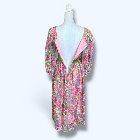 1960s Cottage Core Floral Maxi Size 10 - Picture 5 of 8